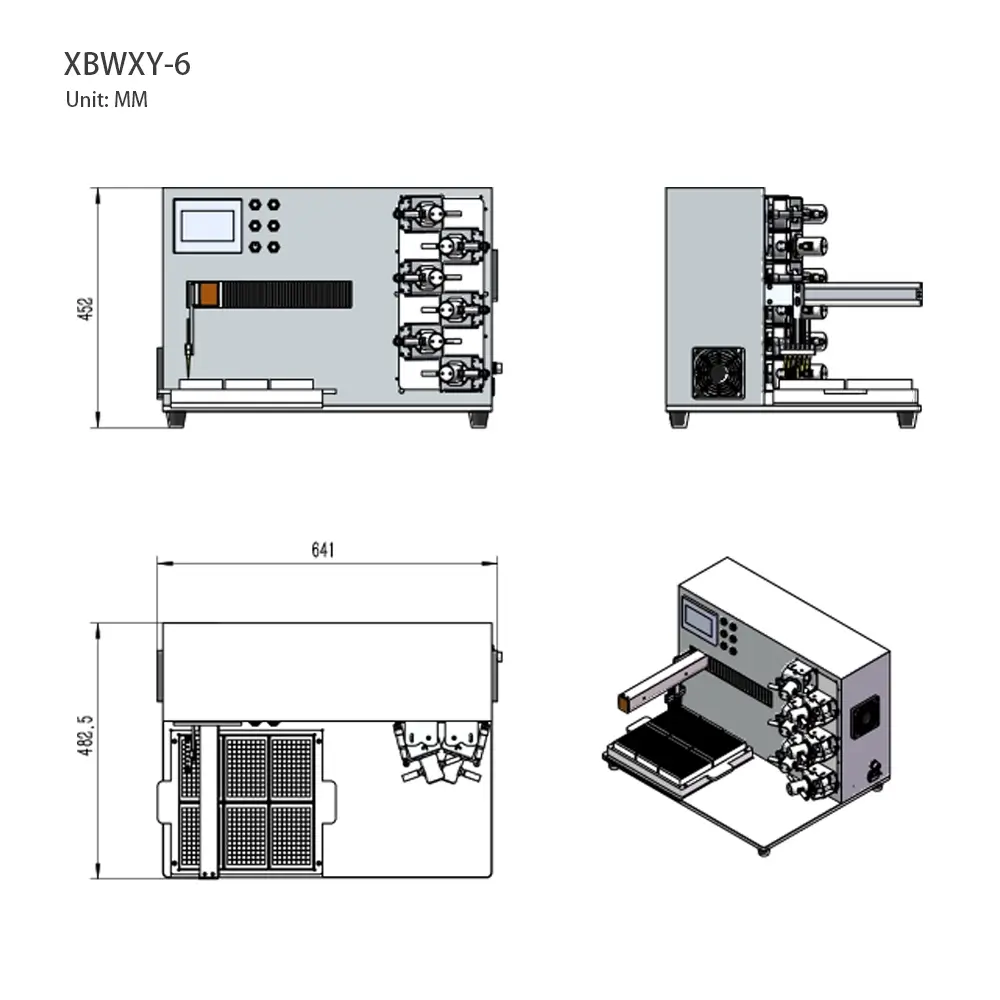 Valveless Microplate Dispenser XBWXY Series 4 Dimensional diagram of valveless microplate dispenser xbwxy series 6 by xuefill