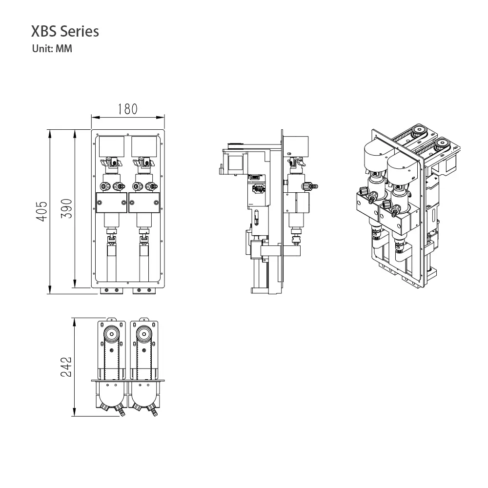 香水灌装泵 XBS 3 系列 香水灌装泵 XBS 系列尺寸 by xuefill