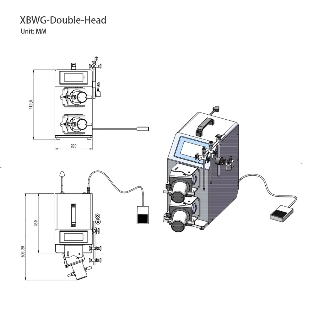 حشو القارورة XBWG Series 3 حشو القارورة برأس مزدوج XBWG للتعبئة عالية الدقة من xuefill