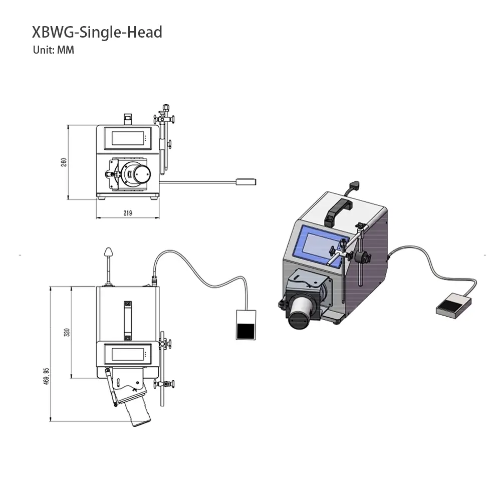 حشو القارورة XBWG Series 4 ماكينة تعبئة القارورة أحادية الرأس XBWG للتعبئة عالية الدقة من xuefill